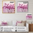 thumbnail image 4 of Designart "Minimalist Style In Magenta Motion Leaves II" Leaves Floater Framed Canvas Prints, 4 of 5