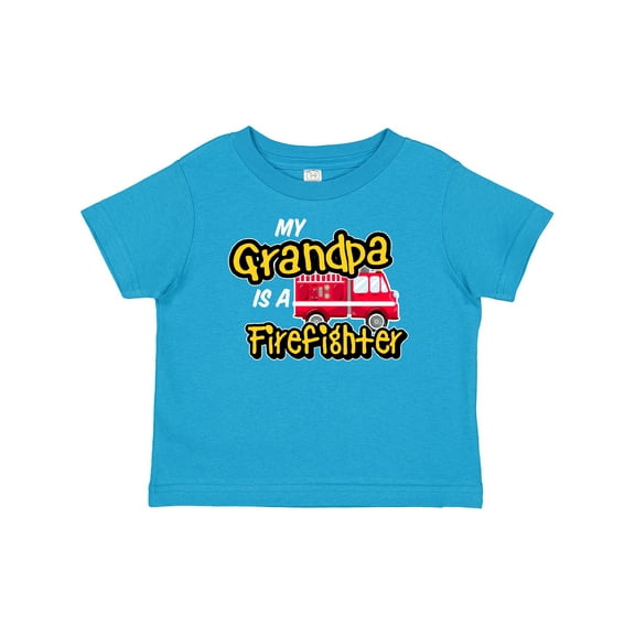 Inktastic My Grandpa is a Firefighter with Fire Truck Boys or Girls Baby T-Shirt