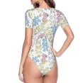 thumbnail image 4 of The Xecao Cartoon Bunny Women's Crew Neck Body Suit, a short-sleeved bodysuit and basic swimsuit, both comfort and style for dating and daily life, 4 of 9