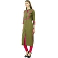 thumbnail image 2 of Phagun Womens Rayon Straight Tunic Kurta Open Front Kurti Mandarin Collar Indian Top, 2 of 8