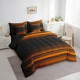 thumbnail image 3 of jejeloiu Retro Stripes Pattern 7pcs Bedding Comforter Set,Abstract Geometric Lines Queen Bedding Sets,Orange Black Queen Sheet Sets For Kids,Microfiber Bedroom Decor Reversible, 3 of 8