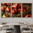 thumbnail image 3 of wall26 - 3 Piece Framed Canvas Wall Art - Raw Red Fuji Apples in a Basket - Modern Home Art Stretched and Framed Ready to Hang - 24"x36"x3 NATURAL, 3 of 5