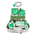 thumbnail image 3 of Riforla 1 Set of St. Patricks Day Tiered Tray Decor Wooden Table Signs Green Block Party Wood Table Centerpieces with Holder for St. Patricks Home Holiday Decor, 3 of 8