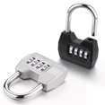 thumbnail image 3 of nipocaio Cadenas à Combinaison, Verrou Réinitialisable à 4 Chiffres avec Manille Réglable, Verrou de Gym Étanche, 3 of 5