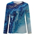 thumbnail image 4 of Women‘s Long Sleeve Tops Crew Neck Tunic Fall Blouse Printed Loose Fit Shirts, 4 of 4