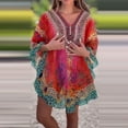 thumbnail image 3 of Generic Women's Contrast Bathing Suit Cover Up V-Neck Swimsuit Coverups Loose Swimwear Beach Dress Beachwear, 3 of 6