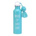 thumbnail image 1 of Taza de acero inoxidable de una sola capa de 800ml con bola de pelo de borla, botella de agua para deportes al aire libre con asa, 1 of 5