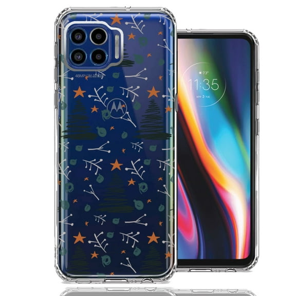 MUNDAZE For Motorola One 5G Holiday Christmas Trees Design Double Layer Phone Case Cover