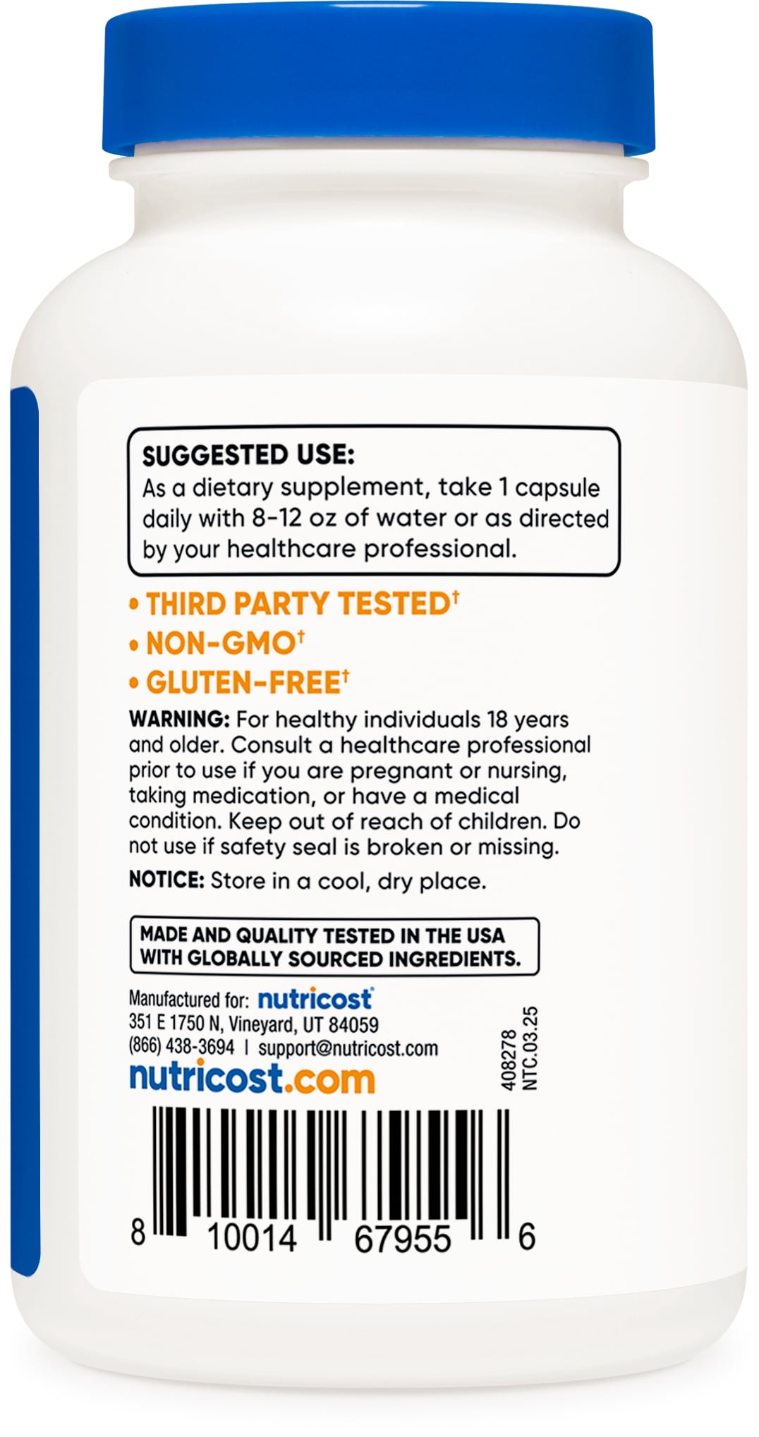 Nutricost Vitamin B6 (Pyridoxine HCl) Supplement 100mg, 240 Capsules