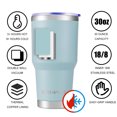 thumbnail image 2 of AQUAPHILE 30 oz Tumbler with Lid and Straw, Stainless Steel Vacuum Insulated Water Coffee Tumbler Cup, Double Wall Powder Coated Spill-Proof Travel Mug Thermal Cup,Light Blue, 2 of 5