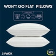 thumbnail image 6 of Won't Go Flat Standard Queen Size Set Of 2 Down Alternative Bed Pillows Extra Life Foam Core With Medium Support Perfect For Back Stomach Or Side Sleepers White 2 Count, 6 of 8