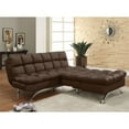 thumbnail image 3 of Furniture of America Preston Faux Leather Tufted Sleeper Sofa in Dark Brown, 3 of 4