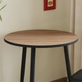 thumbnail image 2 of 27.95" Round Table Top Wood - Walnut & Black Double Sided, Outdoor Dining Replacement for Restaurants, Cafes, Bars, 2 of 9