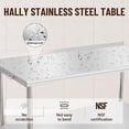 thumbnail image 5 of Stainless Steel Prep Table - 60x24x35 Inch, with Caster Wheels, Hooks, Enhanced Durability, Easy Assembly, Ideal for Kitchen, Garage, Workshop, 5 of 6
