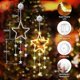 thumbnail image 3 of Christmas Window Lights, 2pcs LED Star Curtain Fairy Lights with 8 Modes, Christmas String Lights Battery Powered for Indoor Outdoor Window Wedding Xm, 3 of 5