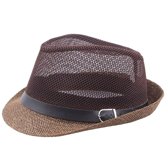 Hamky Winter Hats,Hunting Hat,Unisex Trilby Gangster Cap Beach Sun Straw Hat Band Sunhat ,Hiking Hat,Trapper Hat Coffee