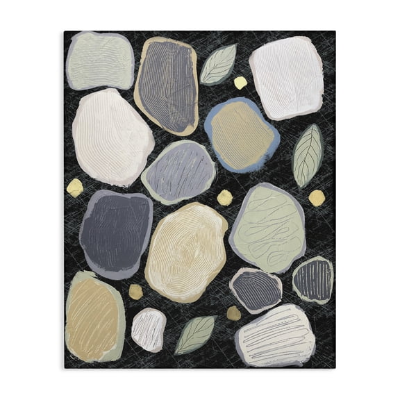 Stupell Industries Eclectic Abstract Pebbles & Leaves Canvas Art, 16 x 20, by Jade Reynolds