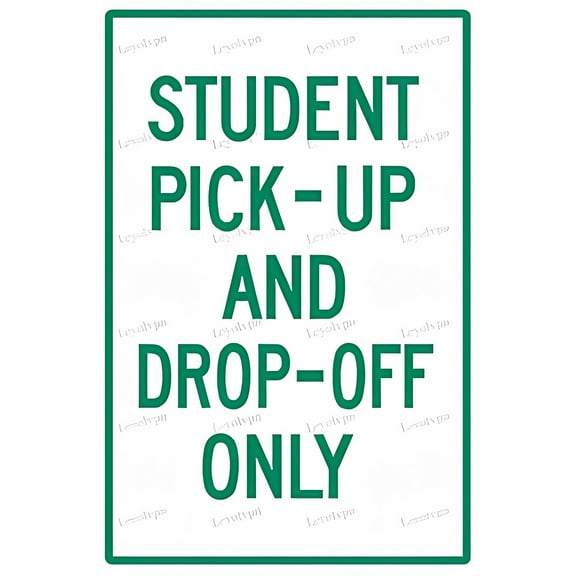 Metal Student Pick Up and Drop Off Only Street Sign - 8"x12", Prompt Decor for Home, Office, Enterprise, School Zones