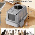 thumbnail image 2 of Arenero de acero inoxidable con tapa tamaño XXL extragrande para gatos grandes fácil de limpiar con pala incluida laterales altos antifugas de orina a, 2 of 7