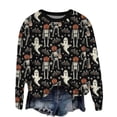 thumbnail image 2 of YVNAURA Women’s Casual Fall Halloween Graphic Crewneck Sweatshirt Oversized Long Sleeve Loose Fit Pullover Pumpkin Ghost Bat Print Spooky Top 1 Pack, Black,M, 2 of 6