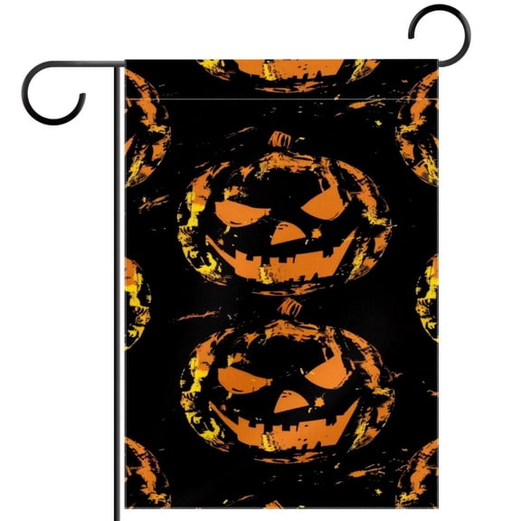Halloween Pumpkins Pattern Decorative Garden Flag for All Seasons, 12 x 18 Inch Small Vertical Double Sided Outside Decoration for Yard Farmhouse