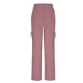thumbnail image 5 of EaskTriop Women's Wide Leg Cargo Pants Flare Lounge Trousers with Utility Pockets Elastic Waist Drawstring Lightweight Hiking Casual Pant, 5 of 6