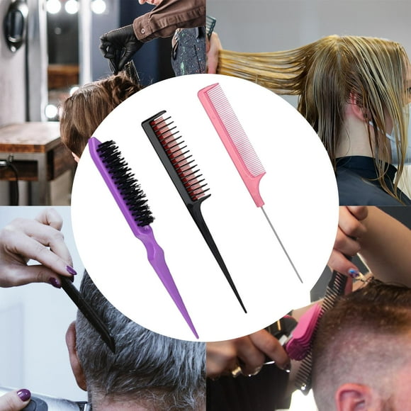 de cepillos cabello de 3 piezas, cabello de esponjosas pasador , cepillo para peinar el cabello, cepillo , púrpura