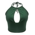 thumbnail image 3 of Clearance under $5 JINMGG Tank Tops for Women under $5,Women's Casual Hollow Out Suspender Vest with Top Inside Tops Green S, 3 of 4