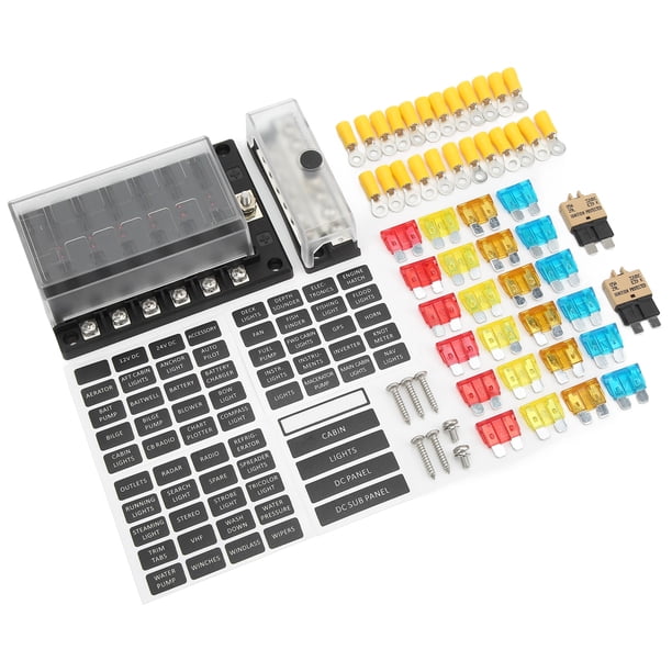 Fuse Box,12 Way Blade Fuse Electrical Fuse Box Fuse Block World-Class ...