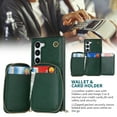 thumbnail image 3 of Samsung Galaxy S22 Crossbody Wallet Case, Zipper Pocket Phone Case Cross Body Strap with RFID Blocking Carring Bag Credit Card Premium Leather Kickstand For Samsung Galaxy S22, Darkgreen, 3 of 11