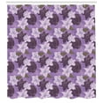 thumbnail image 3 of English Art Shower Curtain, Floral Flowers Petals Buds Flourishing Botanical Garden Violet Linear Nature, Fabric Bathroom Set with Hooks, 69W X 75L Inches Long, Multicolor, by Ambesonne, 3 of 3