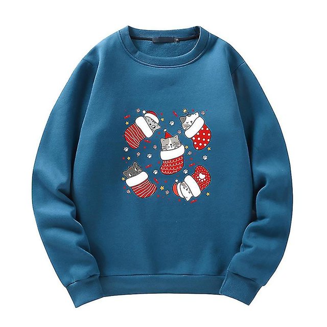 Pull Sweat-Shirt Décontracté Chaud à Manches Longues Col Rond pour Homme