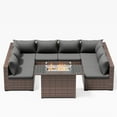 thumbnail image 7 of ELPOSUN Patio Furniture Set, Outdoor Patio Furniture Wicker Sectional Furniture Couch Set, 9 Pieces Outdoor Sectional Sofa with Fire Pit Table, Outdoor Patio Set for Outdoor Furniture (Grey), 7 of 7