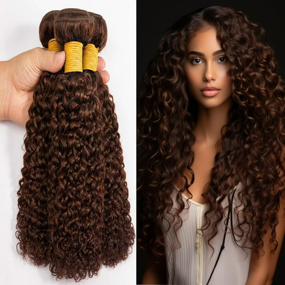 Extensiones de cabello Yuksoocosh Chocolate Brown Curly 45-55 cm