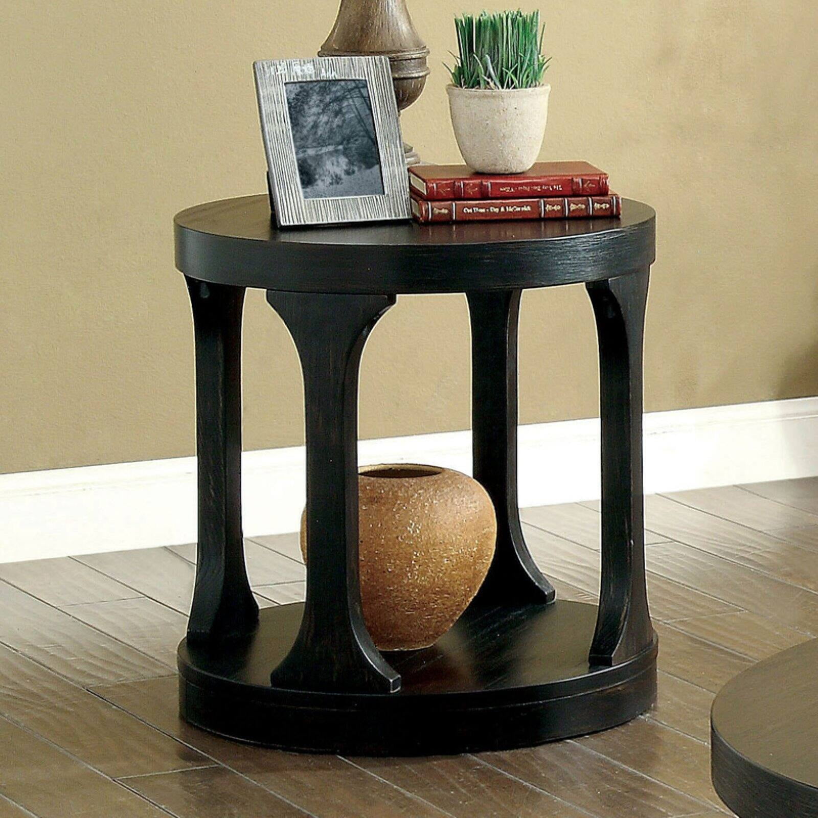 Furniture of America Tatem Transitional Style Round End Table
