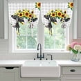 thumbnail image 5 of Tie Up Curtains for Windows Yellow Sunflower Cow Valance Adjustable Balloon Curtain Farm Animal Grey Buffalo Plaid Tie Up Shades for Kitchen Living Room Bedroom Privacy Curtain Drape 34x45 Inch, 5 of 9
