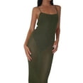 thumbnail image 2 of Liacowi Women Knit Bodycon Long Dress Sleeveless Cami Dress Streetwear Slim Fit, 2 of 7
