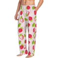 thumbnail image 2 of Xecao Hand Drawn Strawberry Men's Straight Lounge Pajama Pants: The Ultimate in Comfortable Sleepwear, 2 of 9