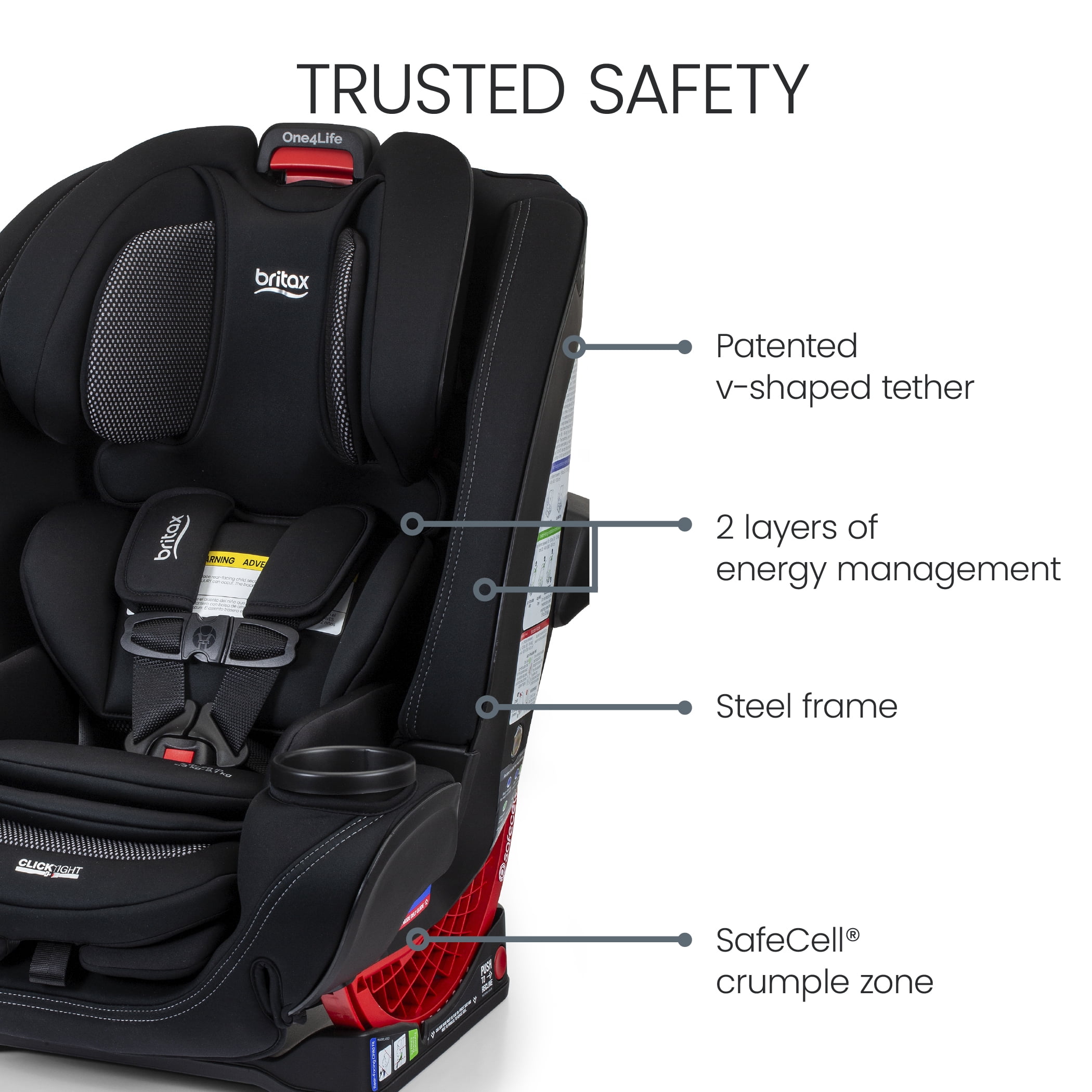 Britax® One4Life® All-in-One Car Seat, ClickTight® Installation & SafeWash® Fabrics — Cool Flow Carbon