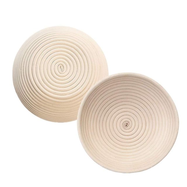 Cesta redonda fermentada de ratán, bola de pan de país, cesta a prueba de pruebas, panadero, #39, s, cesta de pan con cubierta de tela, 1 pieza, 25x8cm,11 Afortunado Sencillez