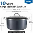 thumbnail image 2 of 10 Quart Cooking Pot, Large Non Stick Induction Stock Pot with Lid, All Stove Compatible, 10 QT Aluminum Soup/Stew Pot For Large-batch Cooking, Grey, 2 of 9