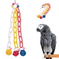 thumbnail image 3 of Pájaros de mascotas jaula colgando juguete cadena de plástico pelota pelota loros molar juguete juguete, 3 of 7