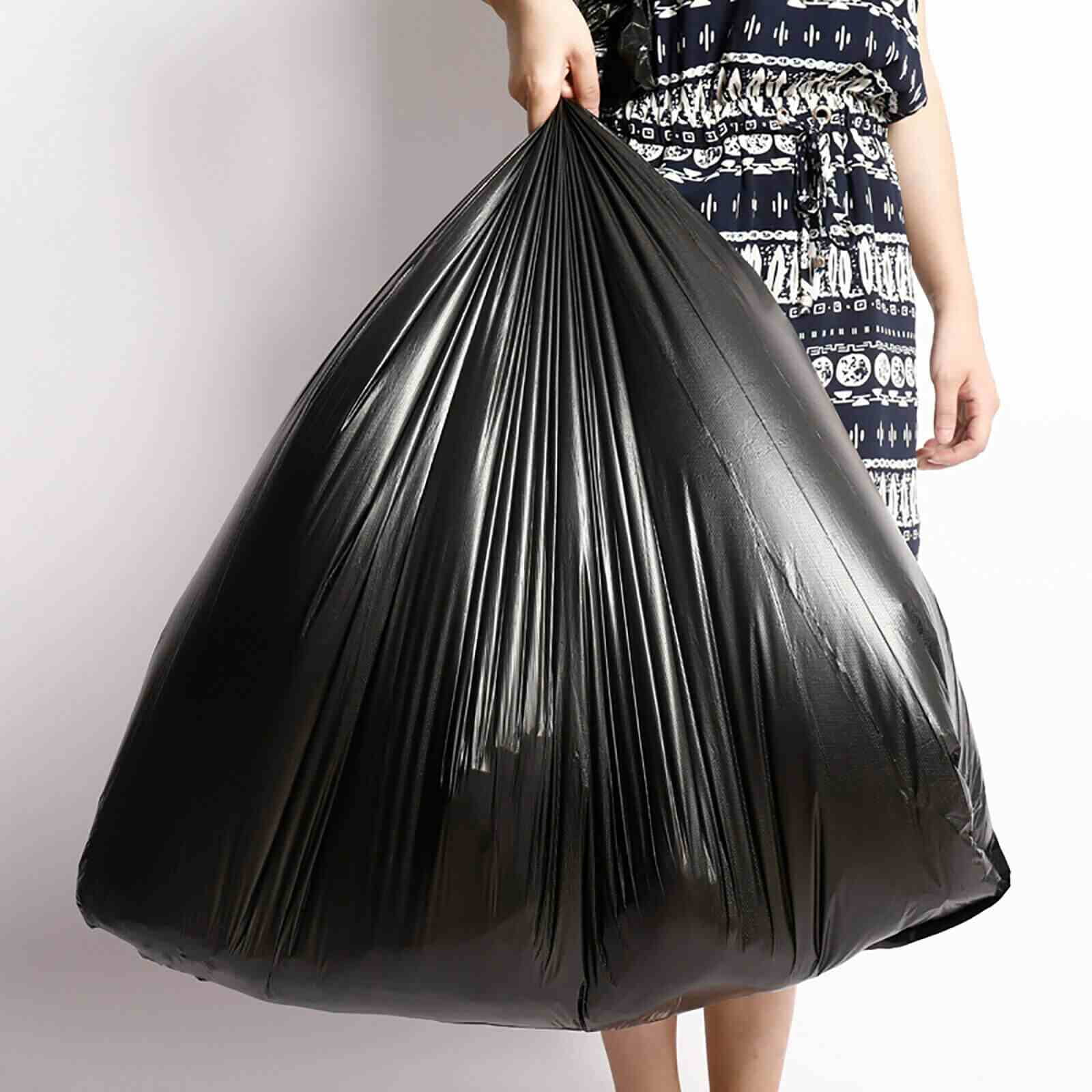 65 Gallon Trash Bags │ 2.7 Mil │ Black Heavy Duty Garbage Can Liners │ 50”  X 48”