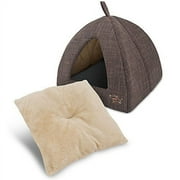 Pet Tent-Soft Bed for Dog and Cat by Best Pet Supplies - Brown Linen, 19 x 19 x H:19