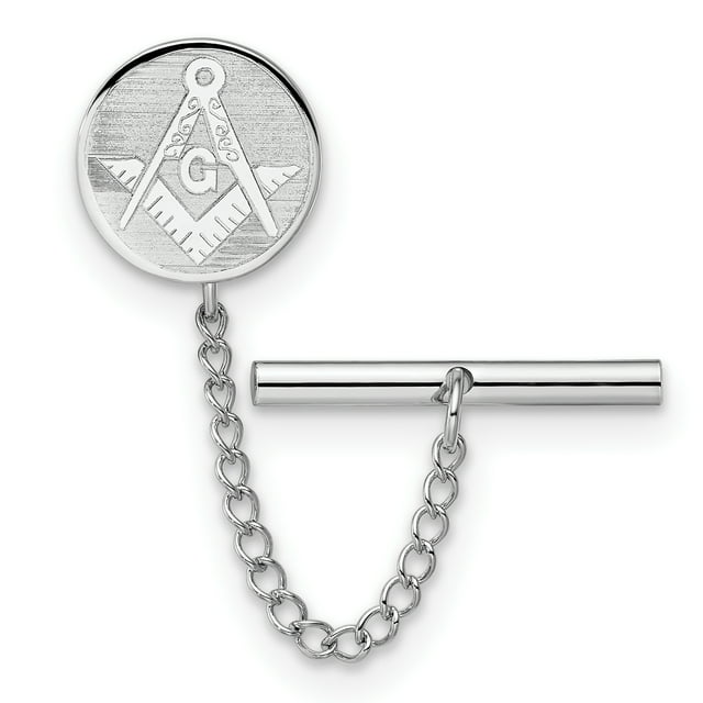 Master Mason Signet Freemason Masonic Tie Tac Chain Lapel Pin Bar