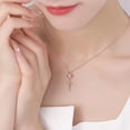 thumbnail image 4 of Diseño Delicado Rosa Flor Circón Colgante Collar Chapado en Oro Rose Charms Rose Fresh Sweet Collarbone Cadena de Moda Colgante Flor Rosa, 4 of 8