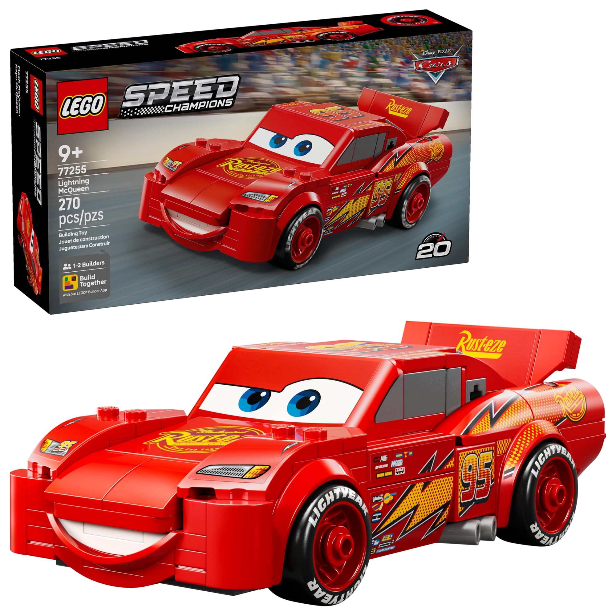 LEGO Speed Champions Lightning McQueen - Building Toy for Boys & Girls, Ages 9+ - Racecar Birthday Gift for Kids - Disney Pixar Cars Toy - 77255