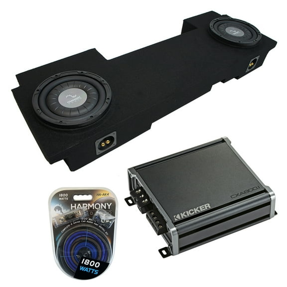 2002-2013 Chevy Avalanche Underseat Harmony F104 Dual 10" Sub Box & CXA800.1 Amp