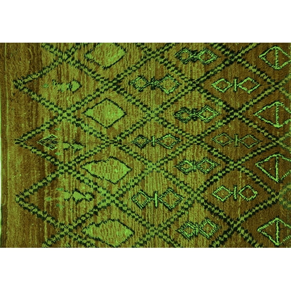 Ahgly Company Indoor Rectangle Abstract Green Modern Area Rugs, 8' x 12'