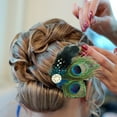 thumbnail image 3 of Elegant Rhinestone Feather Hairpins Bridal Wedding Party Hair Accessories Barrettes, 3 of 7